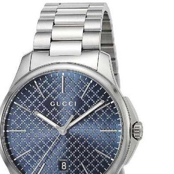 Shop Authentic Gucci G Timeless Blue Dial Silver Steel Strap Watch For Men - YA126316 - Luxxuri