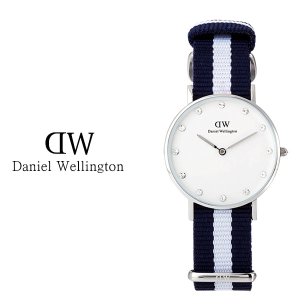 Shop Authentic Daniel Wellington Classy Glasgow White Dial Two Tone Nylon Strap Watch For Women - DW00100082 - Luxxuri