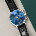 Shop Authentic IWC Portofino Chronograph Blue Dial Black Leather Strap Watch for Men - IW391036 - Luxxuri
