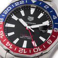 Shop Authentic Tag Heuer Aquaracer GMT Caliber 7 Pepsi Black Dial Silver Steel Strap Watch for Men - WAY201F.BA0927 - Luxxuri