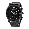 Shop Authentic Emporio Armani Sport Chronograph Black Dial Black Mesh Bracelet Watch For Men - AR1968 - Luxxuri
