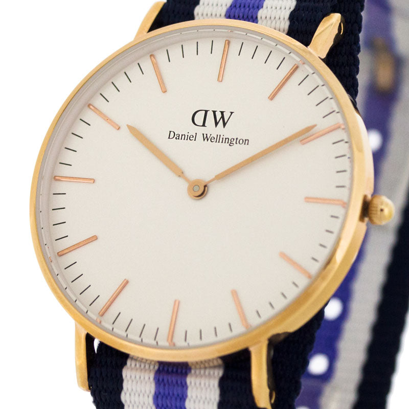 Shop Authentic Daniel Wellington Classic Trinity White Dial Three Tone Nylon Strap Watch For Women - 0509DW - Luxxuri