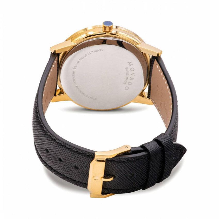 Shop Authentic Movado Museum Classic Quartz Black Dial Black Leather Strap Watch for Men - 0607195 - Luxxuri