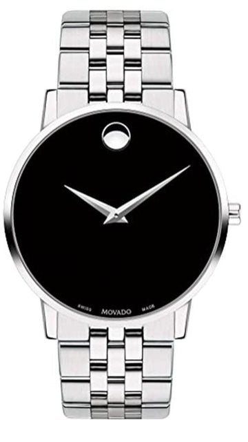 Shop Authentic Movado Museum Classic Black Dial Silver Steel Strap Watch for Men - 0607199 - Luxxuri
