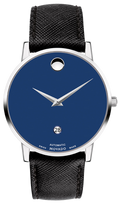 Shop Authentic Movado Museum Classic Blue Dial Black Leather Strap Watch for Men - 0607197 - Luxxuri