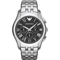 Shop Authentic Emporio Armani Classic Chronograph Black Dial Silver Steel Strap Watch For Men - AR1786 - Luxxuri