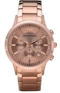Shop Authentic Emporio Armani Classic Rose Gold Chronograph Steel Strap Watch For Men - AR2452 - Luxxuri