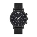 Shop Authentic Emporio Armani Sport Chronograph Black Dial Black Mesh Bracelet Watch For Men - AR1968 - Luxxuri