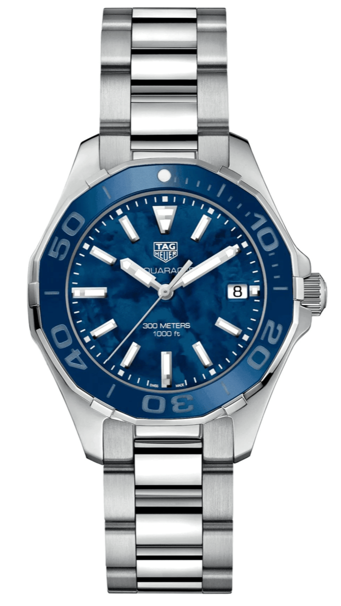 Shop Authentic Tag Heuer Aquaracer Blue Dial Silver Steel Strap Watch for Women - WAY131S.BA0748 - Luxxuri