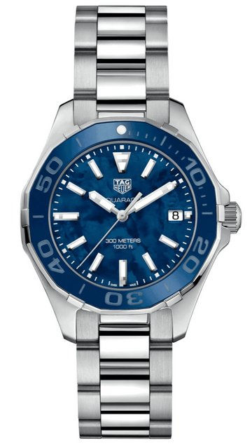 Shop Authentic Tag Heuer Aquaracer Blue Dial Silver Steel Strap Watch for Women - WAY131S.BA0748 - Luxxuri