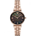 Shop Authentic Emporio Armani Gianni T-Bar Black Dial Rose Gold Strap Watch For Women - AR11145 - Luxxuri