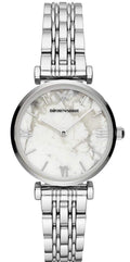 Shop Authentic Emporio Armani Gianni T Bar White Marble Dial Silver Steel Strap Watch For Women - AR11170 - Luxxuri