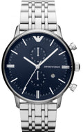 Shop Authentic Emporio Armani Gianni Chronograph Blue Dial Silver Steel Strap Watch For Men - AR80013 - Luxxuri