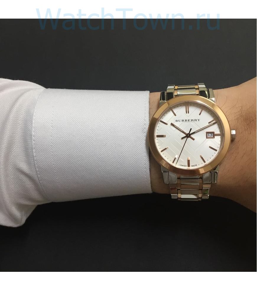 Burberry The City White Dial Two Tone Steel Strap Watch for Women - BU9006