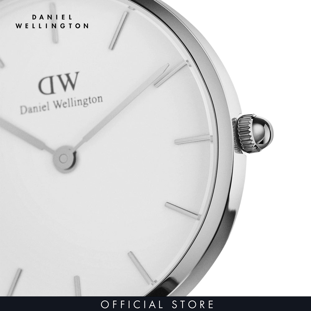Shop Authentic Daniel Wellington Classic Petite Cornwall White Dial Black Nylon Strap Watch For Women - DW00100252 - Luxxuri