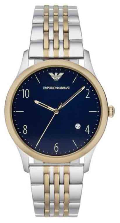 Shop Authentic Emporio Armani Classic Quartz Blue Dial Two Tone Steel Strap Watch For Men - AR1868 - Luxxuri