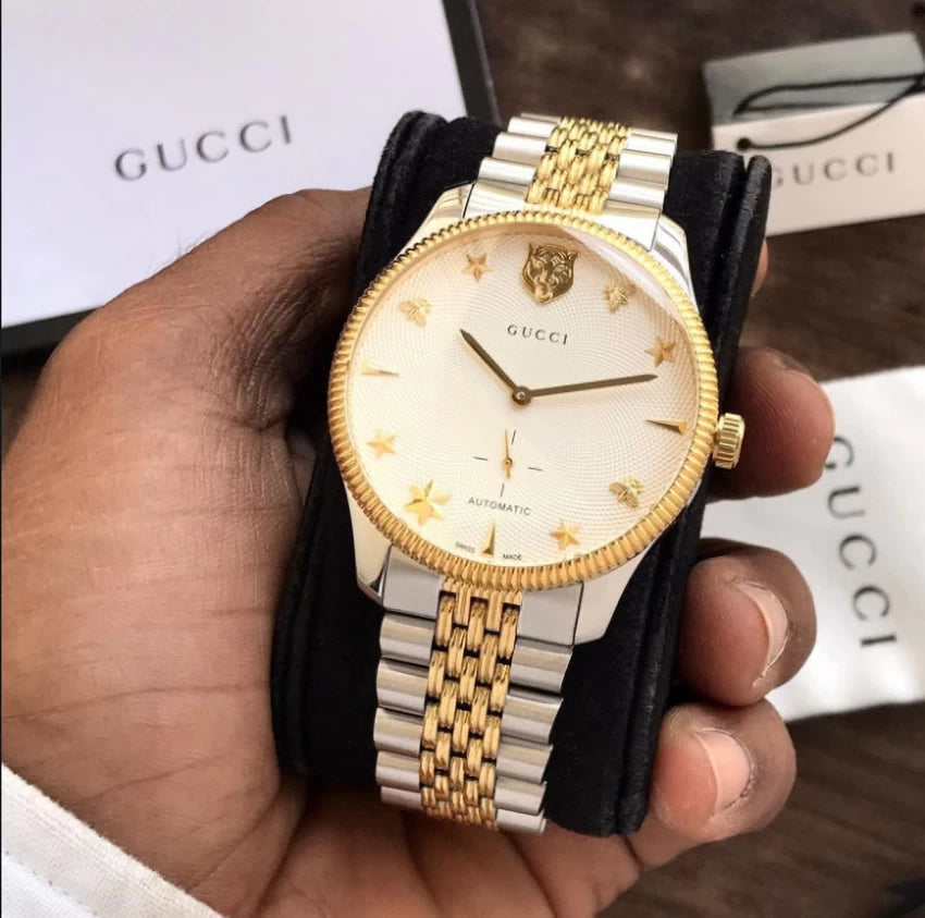 Shop Authentic Gucci G Timeless Automatic White Dial Two Tone Steel Strap Watch for Men - YA126356 - Luxxuri