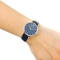 Shop Authentic Emporio Armani Gianni T Bar Analog Blue Dial Black Leather Strap Watch For Women - AR1989 - Luxxuri