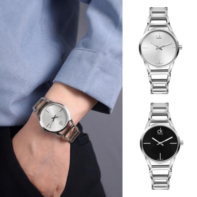 Shop Authentic Calvin Klein Stately Silver Dial Silver Steel Strap Watch for Women - K3G23128 - Luxxuri