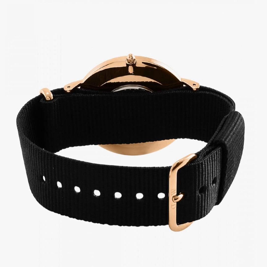 Shop Authentic Daniel Wellington Classic Petite Cornwall White Dial Black NATO Strap Watch For Women - DW00100251 - Luxxuri