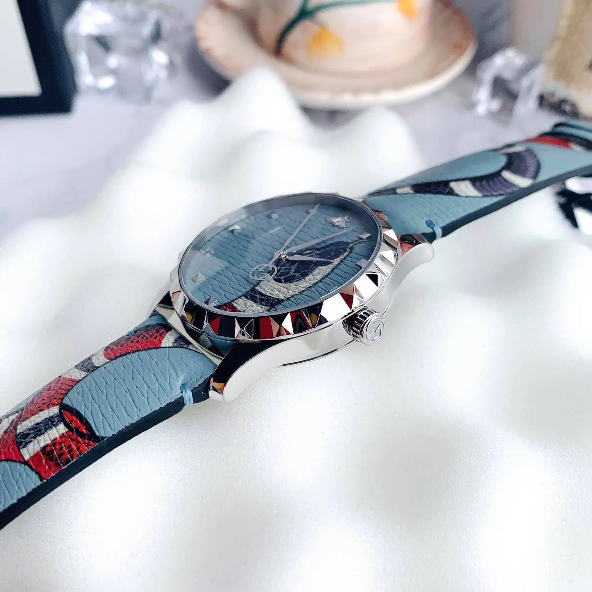 Shop Authentic Gucci G Timeless Quartz Blue Dial Blue Leather Strap Watch For Men - YA1264080 - Luxxuri