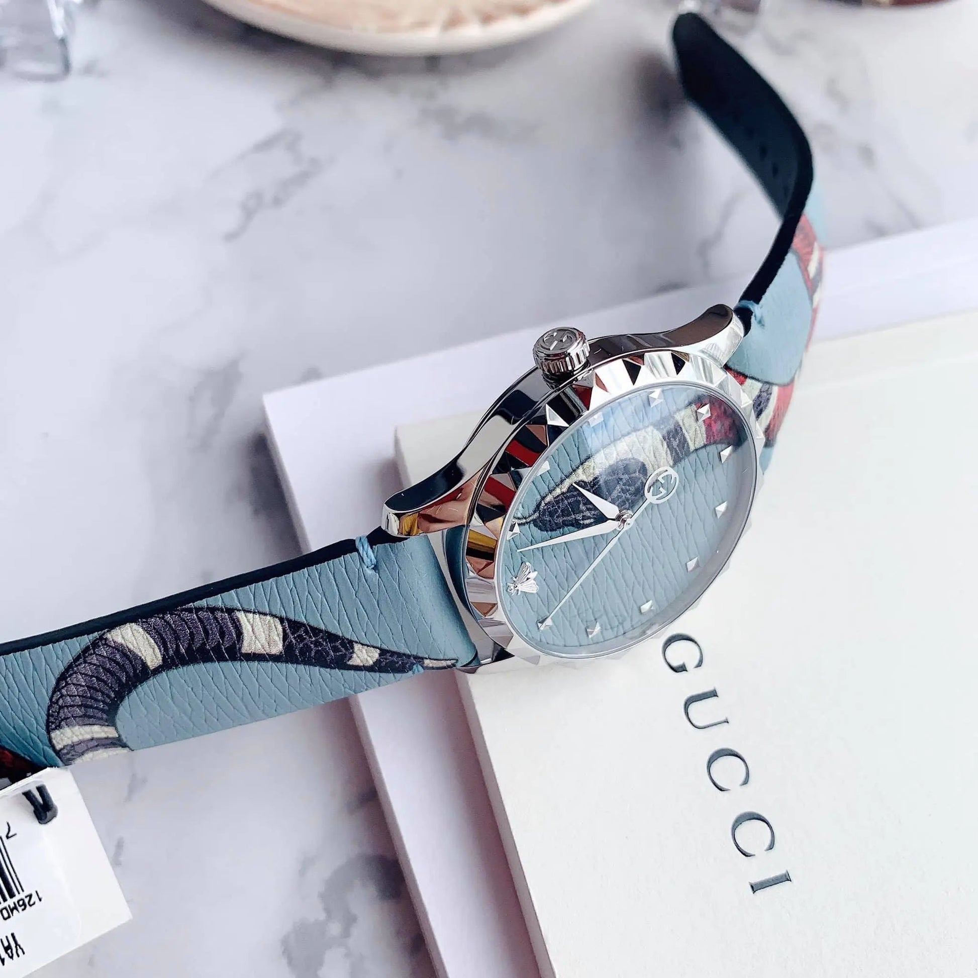 Shop Authentic Gucci G Timeless Quartz Blue Dial Blue Leather Strap Watch For Men - YA1264080 - Luxxuri