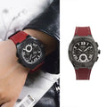 Shop Authentic Guess Headline Multifunction Grey Dial Burgundy Silicone Strap Watch For Men - GW0571G4 - Luxxuri
