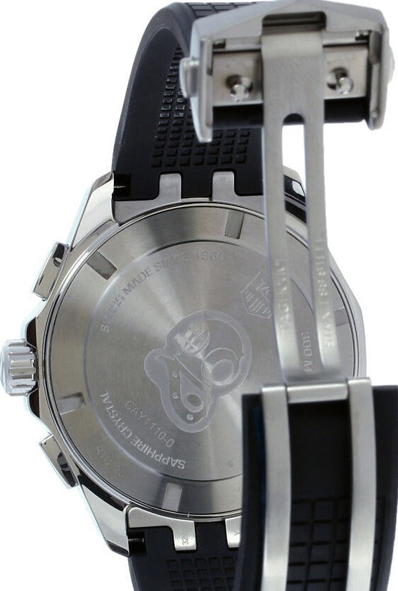 Shop Authentic Tag Heuer Aquaracer Chronograph Black Dial Black Rubber Strap Watch for Men - CAY1110.FT6041 - Luxxuri
