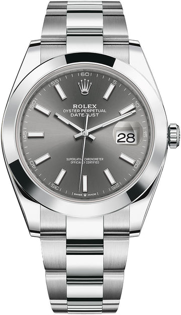 Shop Authentic Rolex Datejust 41 Oyster Grey Dial Oystersteel Strap Watch for Men - M126300-0007 - Luxxuri