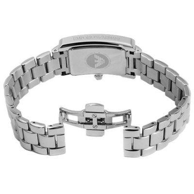 Emporio Armani Classic Black Dial Silver Stainless Steel Watch For Women - AR0157