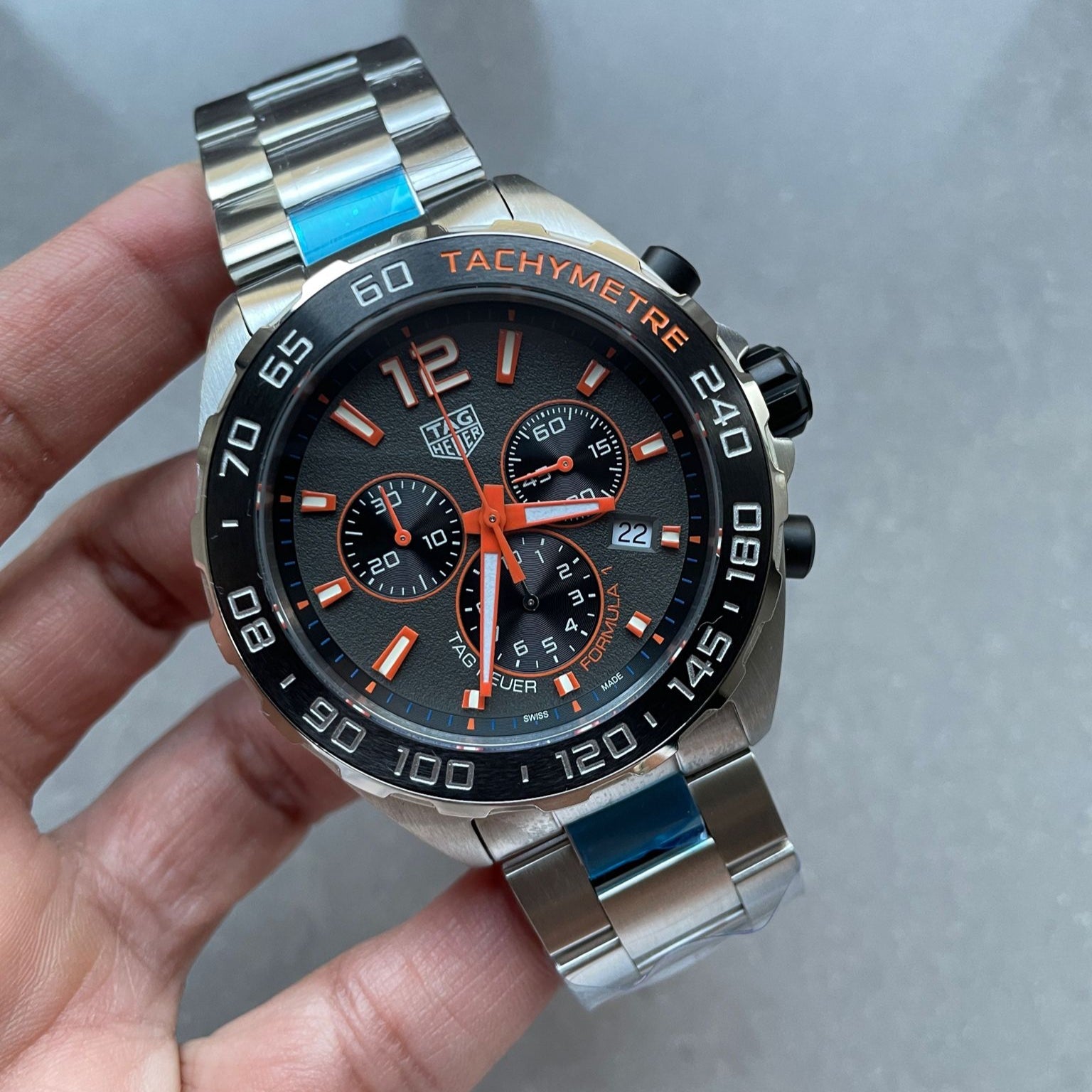 Shop Authentic Tag Heuer Formula 1 Chronograph Ceramic Black Dial Silver Steel Strap Watch for Men - CAZ101AH.BA0842 - Luxxuri