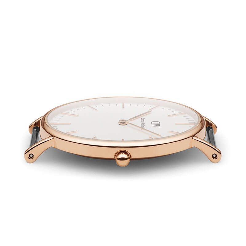Shop Authentic Daniel Wellington Classic Swansea White Dial Two Tone Nylon Strap Watch For Women - 0504DW - Luxxuri