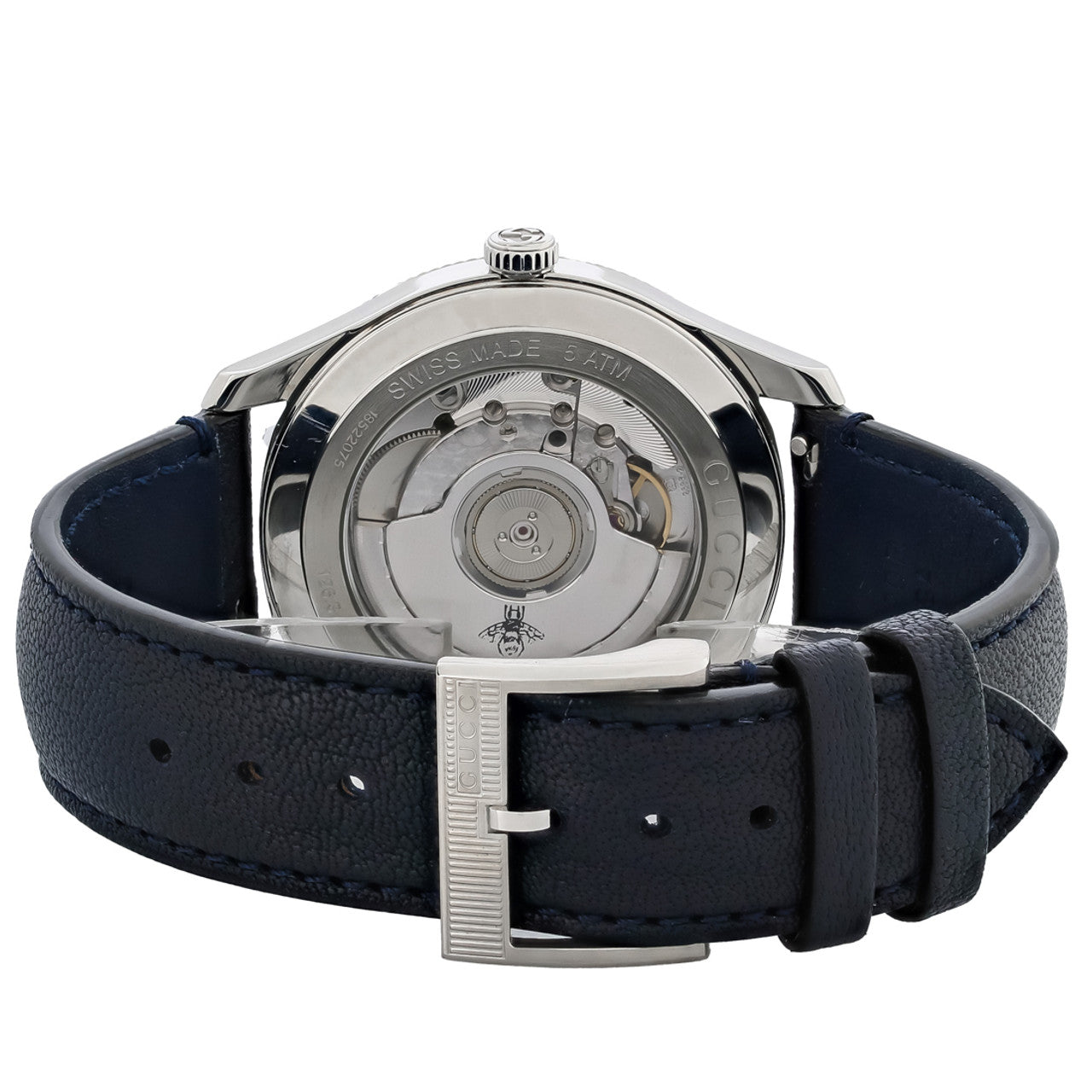 Shop Authentic Gucci G Timeless Automatic Blue Dial Black Leather Strap Watch For Men - YA126347 - Luxxuri