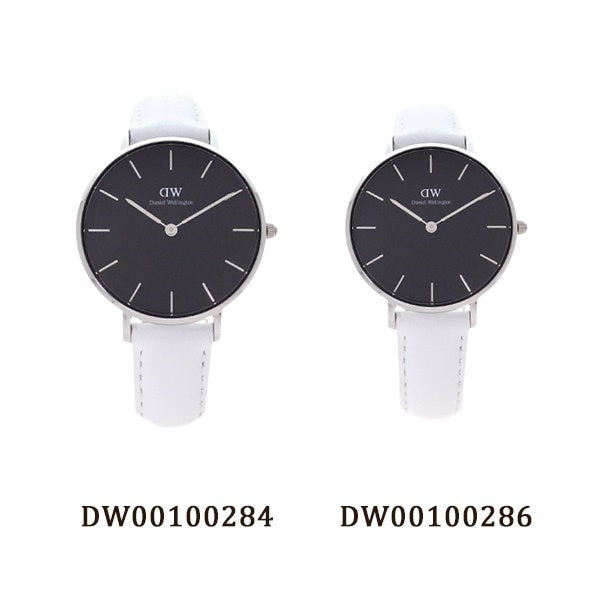 Shop Authentic Daniel Wellington Classic Petite Bondi Black Dial White Leather Strap Watch for Women - DW00100286 - Luxxuri