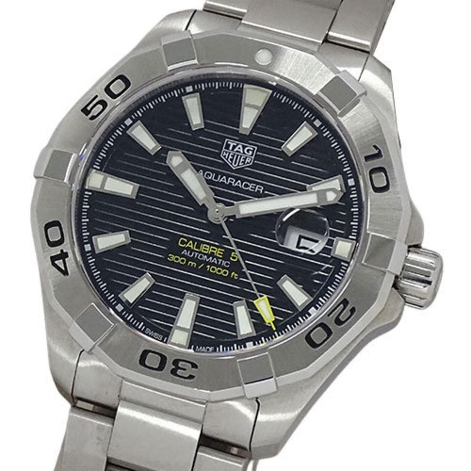 Shop Authentic Tag Heuer Aquaracer Automatic Black Dial Silver Steel Strap Watch for Men - WAY2010.BA0927 - Luxxuri