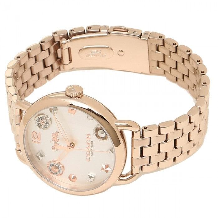 Coach Delancey White Dial Rose Gold Steel Strap Watch for Women - 14502811