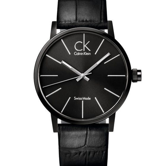 Shop Authentic Calvin Klein Post Minimal Black Dial Black Leather Strap Watch for Men - K7621401 - Luxxuri