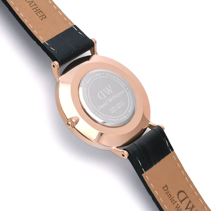 Shop Authentic Daniel Wellington Classic Reading White Dial Black Leather Strap Watch For Women - DW00100041 - Luxxuri