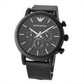 Shop Authentic Emporio Armani Sport Chronograph Black Dial Black Mesh Bracelet Watch For Men - AR1968 - Luxxuri