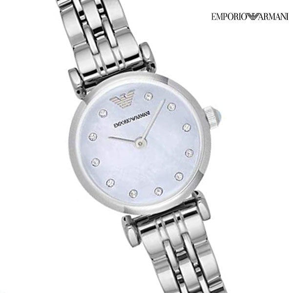 Emporio Armani Gianni Blue Dial Silver Steel Strap Watch For Women - AR1961