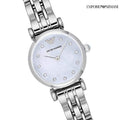 Shop Authentic Emporio Armani Gianni Blue Dial Silver Steel Strap Watch For Women - AR1961 - Luxxuri