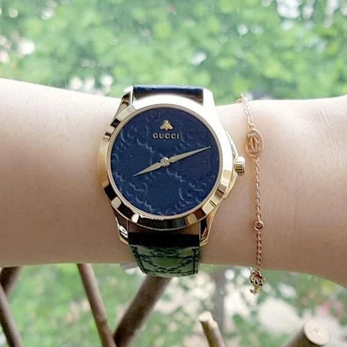 Shop Authentic Gucci G Timeless Quartz Black Dial Black Leather Strap Watch For Women - YA126581A - Luxxuri