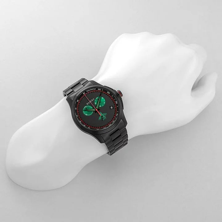 Shop Authentic Gucci G Timeless Quartz Black Dial Black Steel Strap Watch for Men - YA126270 - Luxxuri
