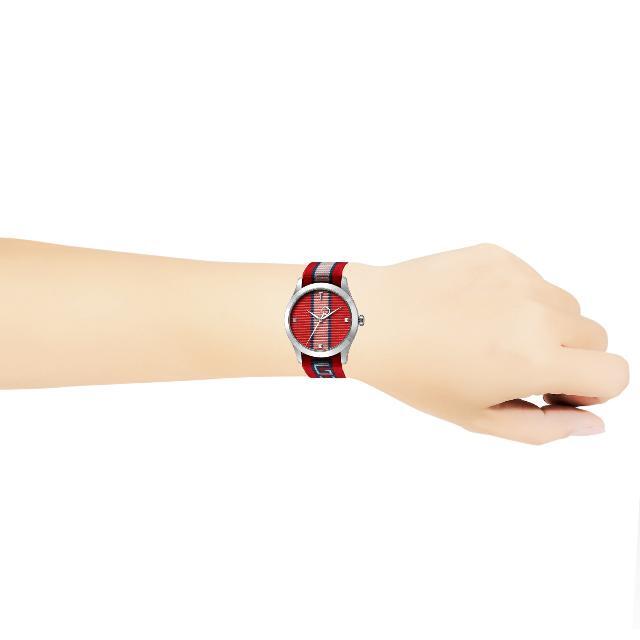 Shop Authentic Gucci G Timeless Quartz Red Dial Two Tone NATO Strap Watch For Men - YA1264070 - Luxxuri