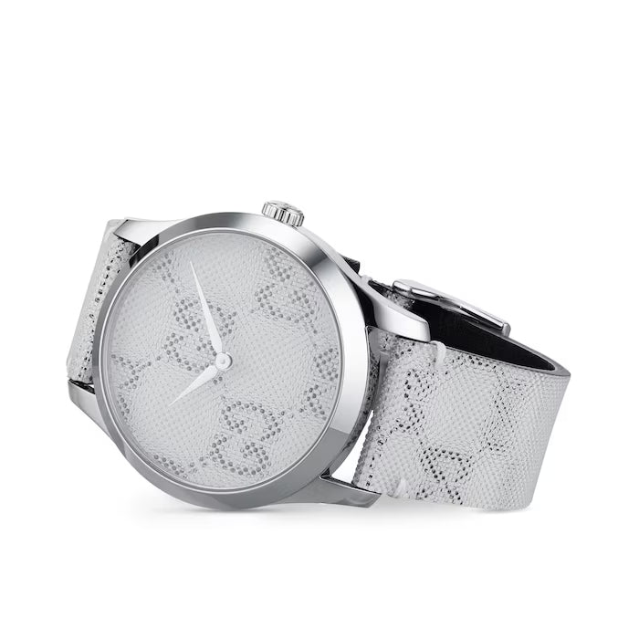 Shop Authentic Gucci G Timeless Quartz Grey Dial Grey Leather Strap Watch For Men - YA1264058 - Luxxuri