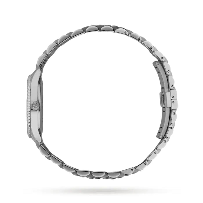 Shop Authentic Gucci G Timeless Quartz Silver Dial Silver Steel Strap Watch For Women - YA1265019 - Luxxuri