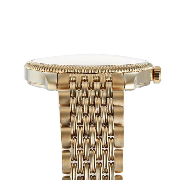 Shop Authentic Gucci G Timeless Quartz Silver Dial Gold Steel Strap Watch For Women - YA1264155 - Luxxuri