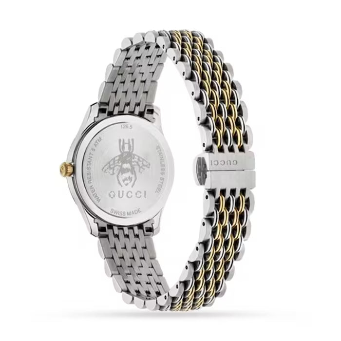 Shop Authentic Gucci G Timeless Quartz Pink Dial Two Tone Steel Strap Watch For Women - YA1265030 - Luxxuri
