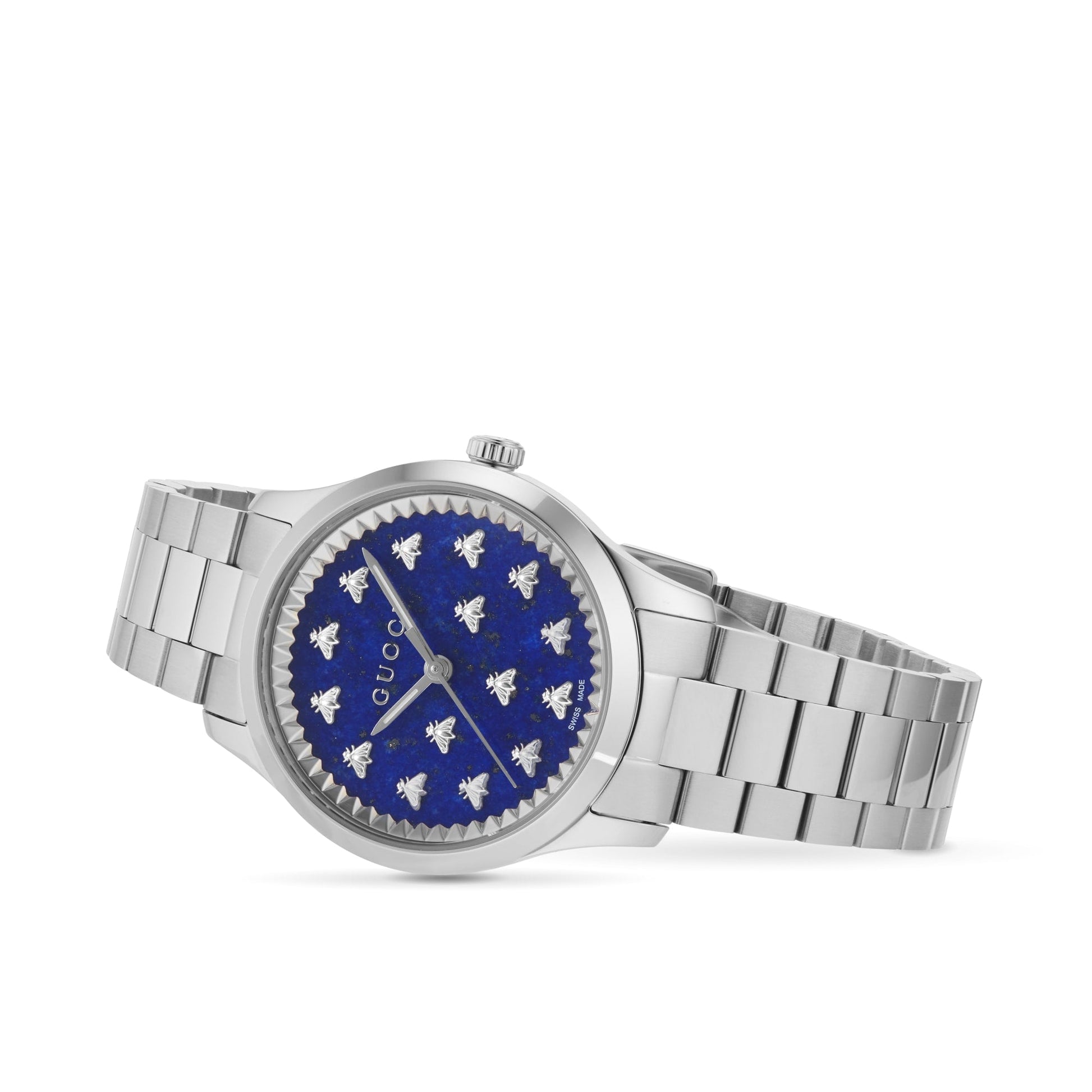 Shop Authentic Gucci G Timeless Quartz Blue Dial Silver Steel Strap Watch for Women - YA1265043 - Luxxuri