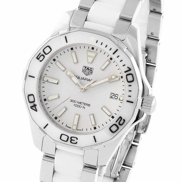 Tag Heuer Aquaracer Quartz White Dial Two Tone Steel Strap Watch Women - WAY131B.BA0914